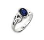 Sterling Silver Celtic Knot and Genuine Blue Sapphire Ring(Sizes 4,5,6,7,8,9,10,11,12,13,14,15)