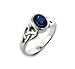 Sterling Silver Celtic Knot and Genuine Blue Sapphire Ring (Size 4,5,6,7,8,9,10,11,12,13,14,15)