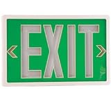 Tritium Self-luminous Exit Sign - Single Face - Green Face - White Housing - 20 Years