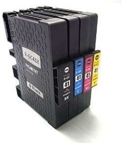 Harryware Replacement Ink Cartridges 4(1xBlack ,1xCyan,1xMagenta,1xYellow) Compatible with Roich GC41 GC-41 with Chip Pack of 4