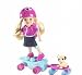 Kelly Doll Sister of Barbie and Ollie the Pup on Lets Go Skateboard