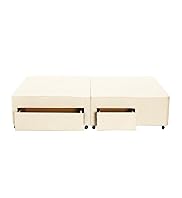Single Suede Sprung-Edge Divan with 1 Small & 1 Large Drawer