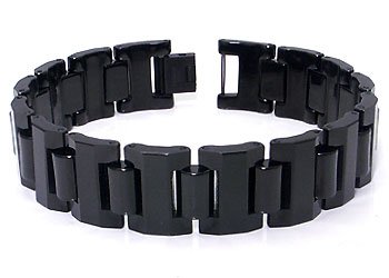 Black Tungsten Carbide 16MM Men's Link Bracelet (Length 7