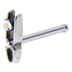 925 Sterling Silver Aurora Rhinestone Design Nose Bone