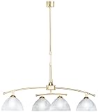 Honsel Leuchten 76764 Pendelleuchte mattmessing / messing poliert Glas alabasterfarbig wei&szlig;