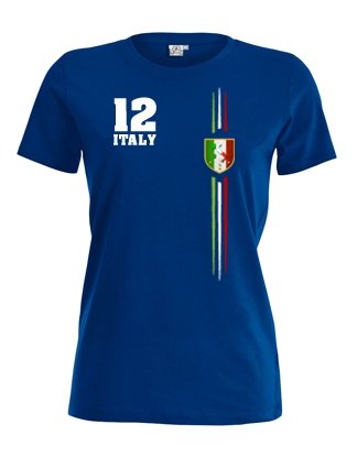 ITALY FAN SHIRT – ITALIEN – Royalblau – WOMEN T-SHIRT by Jayess Gr. S