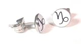 The Stainless Steel Jewellery Shop - 7mm Capricorn Logo Studs (pair) - Includes a Velvet Jewellery Gift Pouch
