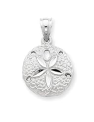 14k Gold White Gold Sanddollar Charm