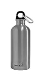 Green Bottle TGB008 20-Ounce Reusable Stainless Steel Water Bottle with Screw Top, Simply Silver