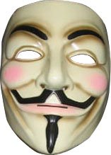 Mens New Adult V for Vendetta Officially Licensed Prisoner 5 Plastic Face Mask