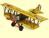 Yellow combat plane, 20x9x23 cm Blechminiatur