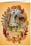 AUTUMN LEAVES & APPALOOSA by SHARON SHARPE Card
