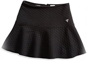 GUESS Kids Girls Little Girl Quilted Skater Skirt (2-6x), BLACK (6X)