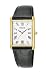 Pulsar Men's Gold-Tone Stainless Steel Black Leather Strap Watch #PXDA82