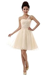 Lace Polyester/Rayon/Tulle/Viscose One Shoulder Bridesmaid Dress 