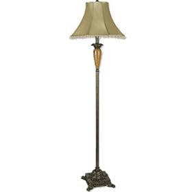 ORE International 31108F Floor Lamp with Beaded Shade, Antique Gold