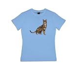 Ocicat- Image - Womens Fit T-Shirt, Carolina Blue, Medium