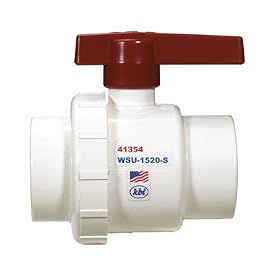 King Brothers Inc. WSU-1520-S 1-1/2-Inch + 2-Inch x 1-1/2-Inch + 2-Inch Single Union Ball Valve, White