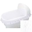 Bassinet Bumper/Liner and Sheet - Color White Ruffle - Size: (mattress dimensions 13x29)
