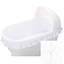 Bassinet Bumper - Color White Ruffle - Size (mattress dimensions) 13x29