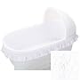 Bassinet Bumper - Color White Ruffle - Size (mattress dimensions) 13x29