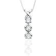 3 Diamond Pendant 1/4 ct. in 14K White Gold with Chain