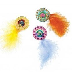 SPOT ”Spotnips” Plastic Space Balls with Feathers Cat Toy