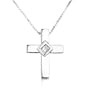 Diamond Cross Pendant set in Platinum with 16" White Gold Chain (GH/I1)