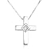 Diamond Cross Pendant set in Platinum with 16" White Gold Chain (GH/I1)