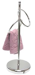 Aquatico Large 2-Ring Fingertip Towel Stand, Chrome