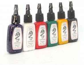 6 Color 1/2 OZ Tattoo Inks Pigment Complete Set