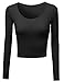 Awesome21 Women's Long Sleeve Crop top Cotton, Knit, Lace Different Material