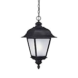 Capital Lighting 9966BK-GU Outdoor Fixture with Frosted Seeded Glass Shades, Black Finish by Capital