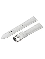 White Crocodile Style Leather 24mm Watch Band (Quick Release Pins!) with Stainless Steel Buckle - Fits All Watches!!!