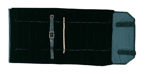 Optima Unisex 33-392 Black Economy Watch and Bracelet Roll with Suede-Like Interior