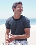 6.1 oz 50/50 Heather Ringer T-shirt by Gildan (Style# 2100)