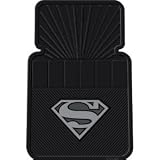  : Officially Licensed Vehicle Floor Mats Black - Rubber Front Floor Mats - SuperMan Dark Metallic Silver Logo 26