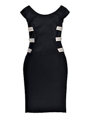 Sexy Round Neck Summer Open-Back Backless Short Sleeves Knee Length Bodycon Dress 