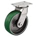 Albion 81 Series 8" Diameter Polyurethane on Cast Iron Wheel Heavy Duty Swivel Caster, Roller Bearing, 6-1/4" Length X 4-1/2" Width Plate, 2000lbs Capacity