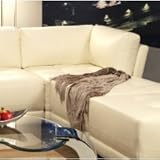 IMAGE OF Coaster Contemporary Bonded Leather Corner Chair in White