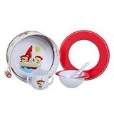 Baby Feeding Dinnerware Set. Plate, Bowl,Cup and Spoon. Pirates Collection
