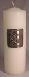 Western Unity Pillar Candle with Silver Plate, Ivory