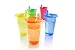 Nuby 6 Pack Reusable Cups with Lids, 10 Ounce, Colors May Vary
