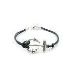 Vintage Antique Silver Tone Plated Anchor Adjustable Bracelet