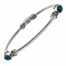 Sterling Silver Blue Reconstituted Turquoise Stone Bali Beaded Bangle