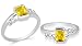 Radiant Cut Citrine Ring Sterling Silver