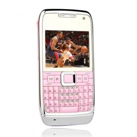 e71 quad style bande double carte TV Wifi texture métallique de téléphone portable rose