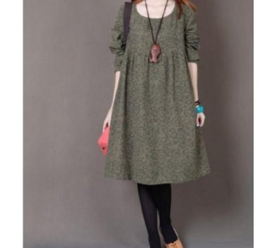 長袖ワンピース Aライン 花柄 秋冬 レディース ys309-lyq04（ダークブルー/M）