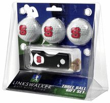 North Carolina State Wolfpack 3 Golf Ball Gift Pack With Spring Action Tool