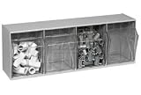 Tilt Out Storage Bin - 4 Compartments Gray